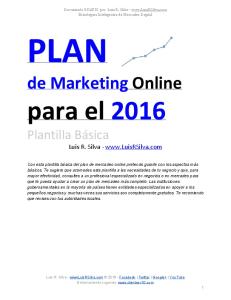 2016  Plan de Marketing Online de una EmpresaEjemploPlantilla (1)
