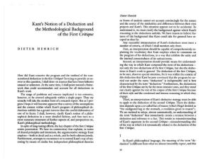 Dieter Henrich - Kant's notion of Deduction and Methodological Background of the First Critique.pdf